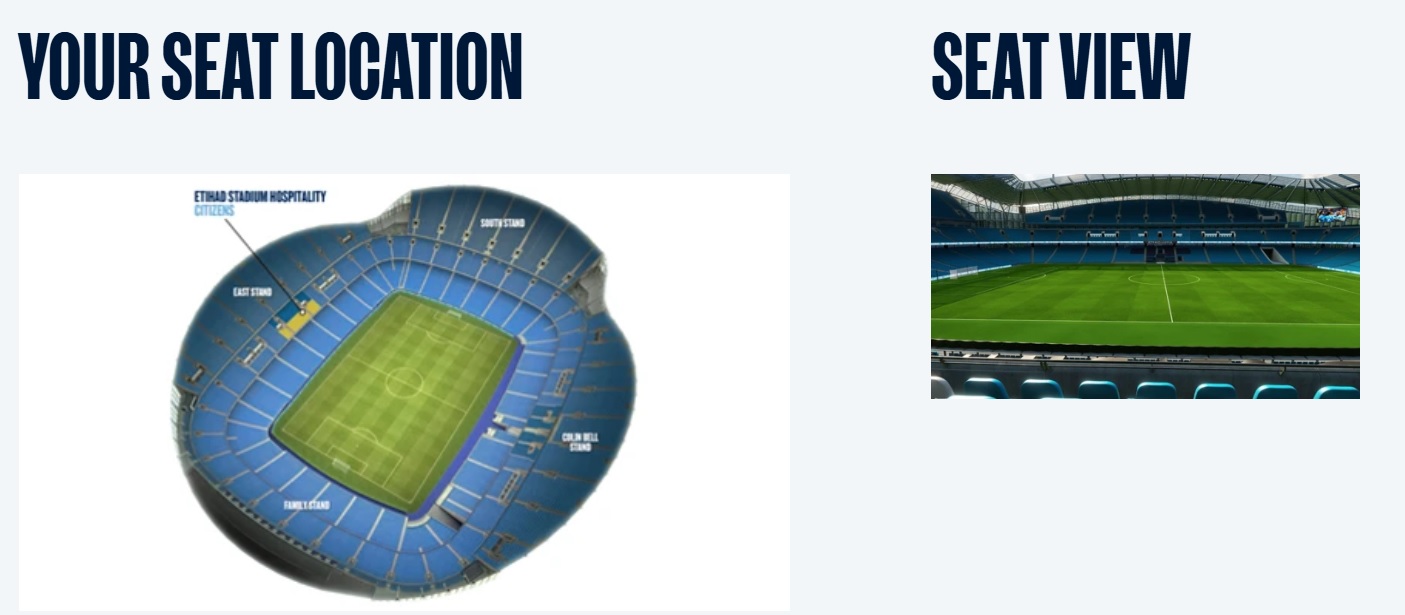 Citizens Hospitality at Manchester City Seating Location